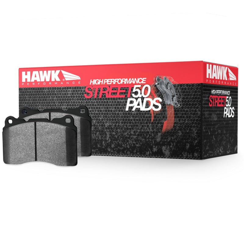 Hawk 2008-2014 Mitsubishi Lancer Evo (1-piece front rotor) High Perf. Street 5.0 Rear Brake Pads