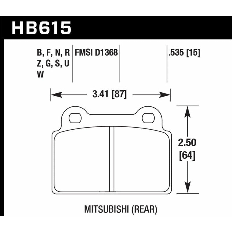 Hawk EVO X Performance Ceramic Street Rear Brake Pads