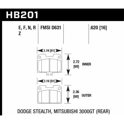 Hawk HP+ Street Rear Pads